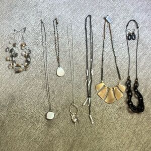 Assorted JJill necklaces, one with matching earrings, one that is NWT
